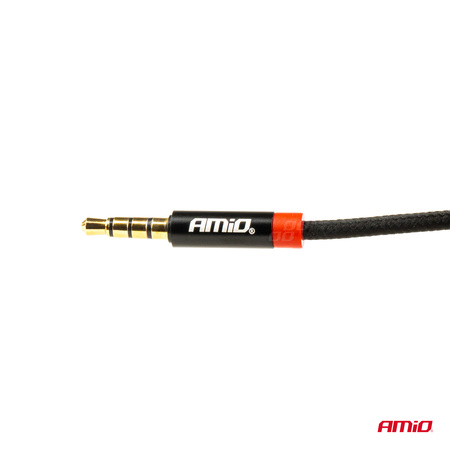 Kabel AUX MINI JACK 3,5mm oplot 100cm AMIO-03269