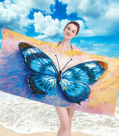 RĘCZNIK PLAŻOWY KĄPIELOWY 100 X 180 CM MIKROFIBRA DUŻY SZYBKOSCHNĄCY MIĘKKI KOLOROWY