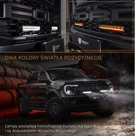LED BAR Zestaw lamp oświetlenie LED w grill do FORD RANGER IV 2022-