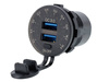 Ładowarka do zabudowy USB QC3.0 + USB 6A z woltomierzem i włącznikiem mechanicznym