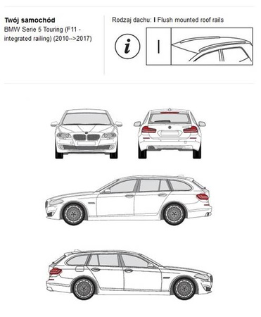 Bagażnik dachowy CRUZ S-FIX BMW 5 F11 Touring