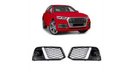 Ramki do halogenów Silver AUDI Q5 przed liftem 2018-2021