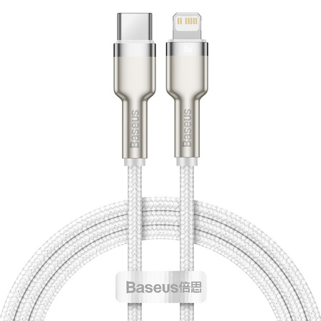 Kabel USB-C na Lightning Baseus Cafule, PD, 20W, 1m biały