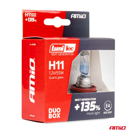 Żarówki halogenowe H11 12V 55W LumiTec NEXT GENERATION +135% DUO AMIO-04408