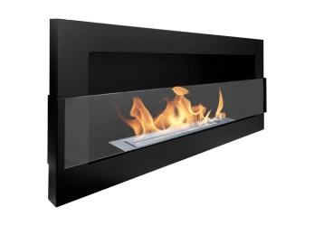 Biokominek 900x400 z szybą Czarny Strukturalny