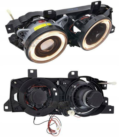 Reflektory lampy przednie bmw e34 black ringi