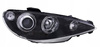 Reflektory przednie Peugeot 206 BLACK RINGI