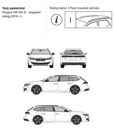 Bagażnik dachowy CRUZ AIRO FUSE DARK Peugeot 508 II SW