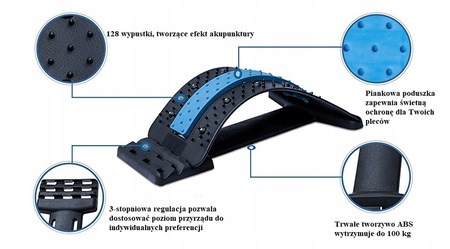 PRZYRZĄD DO ROZCIĄGANIA PLECÓW MASAŻER Z MAGNESAMI BACK STRETCHER Z PUDEŁKIEM
