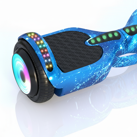DESKOROLKA ELEKTRYCZNA HOVERBOARD DESKA BLUE STARRY SKY 6,5” DUŻE KOŁA ŚWIECĄCE LED BLUETOOTH MUZYKA DLA DZIECI MŁODZIEŻY DOROSŁYCH