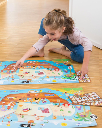 Puzzle obserwacyjne Apli Kids - Statek piratów 104 el.5+