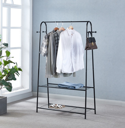 STOJAK NA UBRANIA BUTY WIESZAK STOJĄCY REGAŁ PÓŁKI GARDEROBA