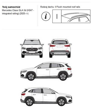 Bagażnik dachowy CRUZ S-FIX Mercedes GLA H247 EQA H243
