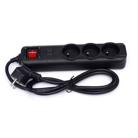 Przedłużacz z  USB 1,5m 3 gniazda KD4031