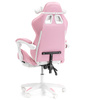 FOTEL GAMINGOWY Z PODNÓŻKIEM RÓŻOWY KUBEŁKOWY BIUROWY OBROTOWY REGULOWANY NOWOCZESNY DZIECIĘCY PODUSZKA CHMURKA DLA GRACZA DZIECI