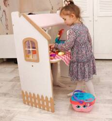 Biurko-bazarek różowy gładki