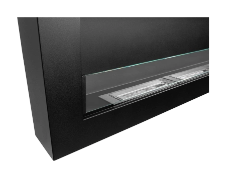Biokominek wiszący z szybą 1200x400 Box czarny strukturalny mat