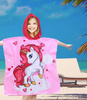 PONCZO PLAŻOWE DLA DZIECI Z KAPTUREM 60 X 90 CM RĘCZNIK KĄPIELOWY BASENOWY PLAŻOWY Z MIKROFIBRY