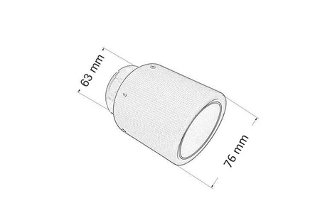 Końcówka tłumika 76mm wejście 63mm Carbon Mat