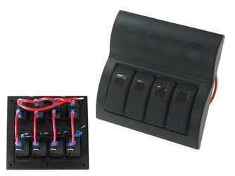 Przełączniki 12/24V IP68 ON-OFFx4, 4xB 2x5A 1x10A 1x15A
