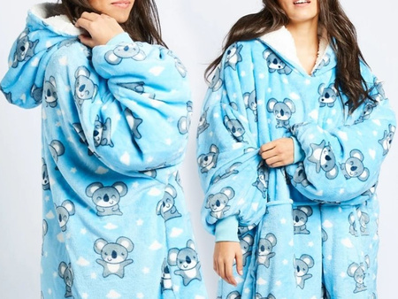 BLUZOKOC KOALA PONCZO BLUZA Z KAPTUREM KIESZEŃ KANGUR POLAR OVERSIZE 100% POLIESTER DLA MŁODZIEŻY DOROSŁYCH