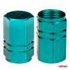 Aluminiowe nakrętki na wentyle kapturki zielone 4 szt AMIO-03632