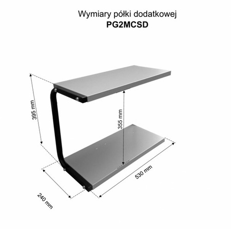 Półka garażowa ścienna metalowa dodatkowa PG2MCSD