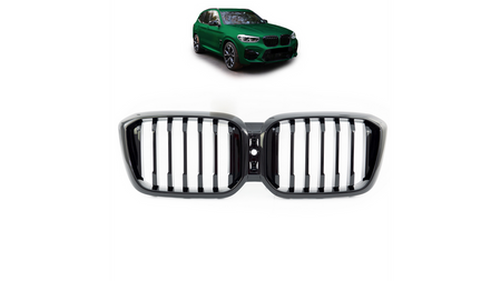 Grill sportowy pojedyncze żeberka Gloss Black BMW X3 G01 F97 X4 G02 F98 Facelift 2021-obecnie
