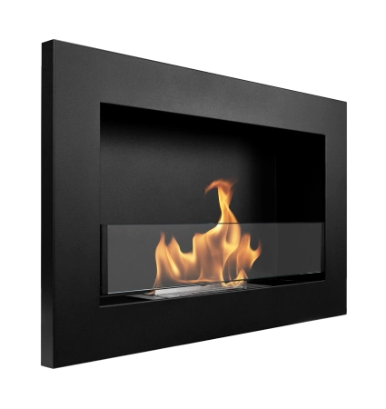 Biokominek 650x400 Slim Czarny z szybą