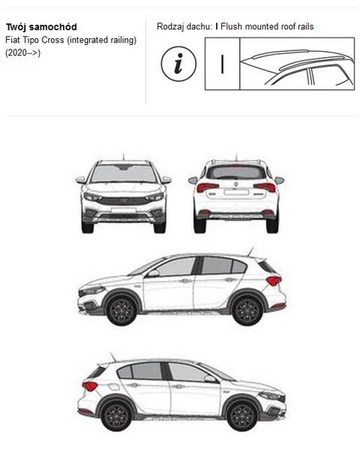 Bagażnik dachowy CRUZ AIRO FUSE DARK Fiat Tipo Cross