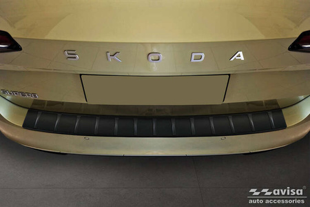 Nakładka na zderzak tylny Skoda Superb 4 Kombi (Czarny Mat)