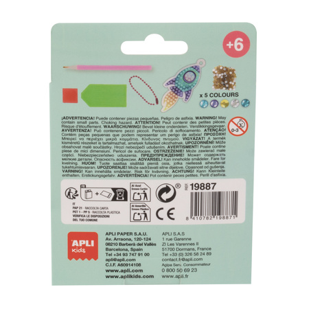 Zestaw do robienia diamentowych breloczków DIY Apli Kids - Rakieta