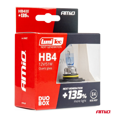 Żarówki halogenowe HB4 12V 51W LumiTec NEXT GENERATION +135% DUO AMIO-04407