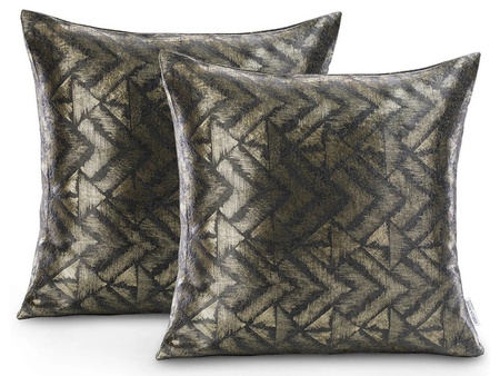 POSZEWKA DEKORACYJNA 2 SZT. NAVIA 45 X 45 CM MOCNO ZDOBIONA Z POŁYSKIEM STYL GLAMOUR