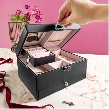 SZKATUŁKA NA BIŻUTERIĘ ORGANIZER KUFEREK PUDEŁKO