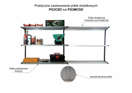 Półka garażowa dodatkowa PG3CSD