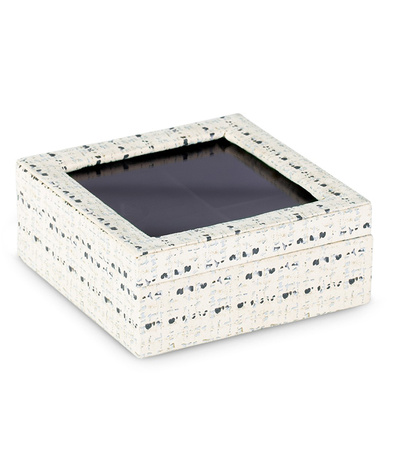 ORGANIZER NA BIŻUTERIĘ DROBIAZKI KOSMETYKI SZKATUŁKA POJEMNA PRZEGRÓDKI SZYBA