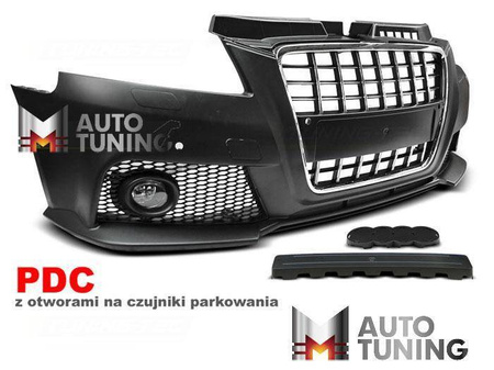 ZDERZAK AUDI A3 08-12 S8 STYLE CHROME BLACK PDC