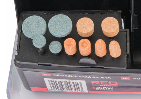 Mini SZLIFIERKA TRZPIENIOWA Prosta Zestaw 300 ele. RTSPT0047