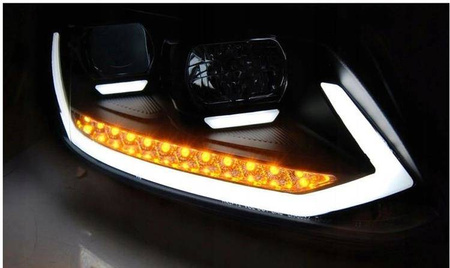 Lampy Vw Touran II 10-15 black tube drl dts led