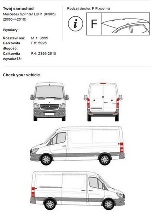 Platforma dachowa bagażowa Mercedes Sprinter L2H1