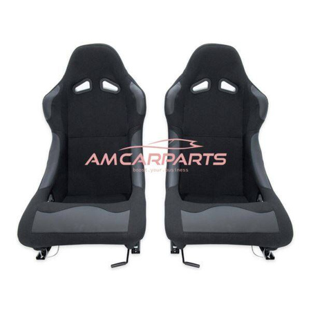 FOTEL SPORTOWY RACING SINGLE SLIDER BLACK FABRIC