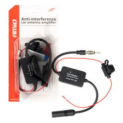 Wzmacniacz anteny samochodowej przeciwzakłóceniowy 12V AMIO-04133