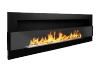 BIOKOMINEK 1200X400 czarny Strukturalny z  szybą