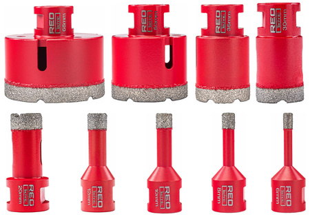 Zestaw 9 OTWORNIC Koronek 6-68 mm Otwornica Diamentowa Adapter HEX M14  RTZOD0046