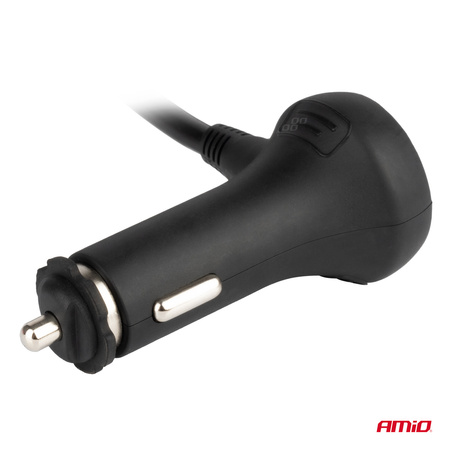 Rozdzielacz rozgałęźnik trójnik zapalniczki + woltomierz ładowarka USB USB-C 12V 24V AMIO-03781