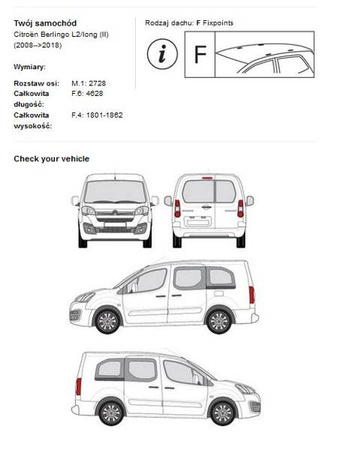 Platforma dachowa bagażowa Cruz Citroen Berlingo I Long