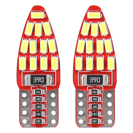 Żarówki LED CANBUS 24SMD 3014 T10e W5W boczne White 12V AMIO-01285