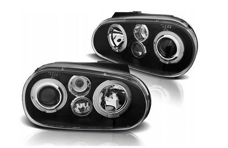 Reflektory lampy przednie VW Golf IV BLACK RINGI