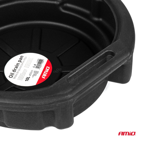 Miska z lejkiem do zlewania oleju spuszczania płynów cieczy zlewarka 10L 50cm AMIO-04052